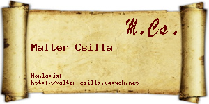 Malter Csilla névjegykártya